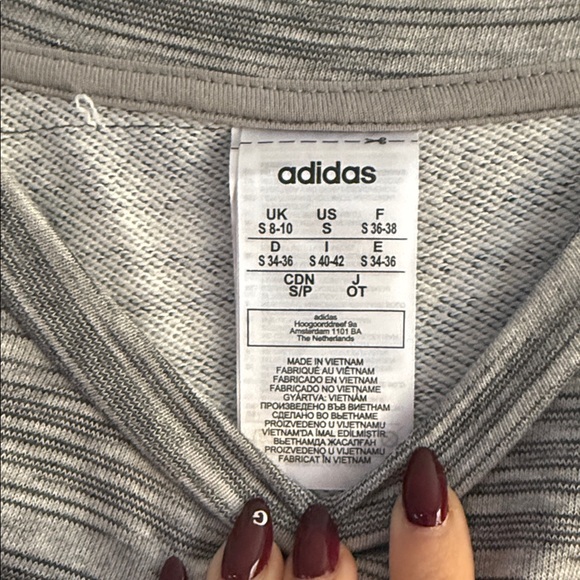 Adidas Women's Black and Gray Sweatshirt - Picture 2 of 2